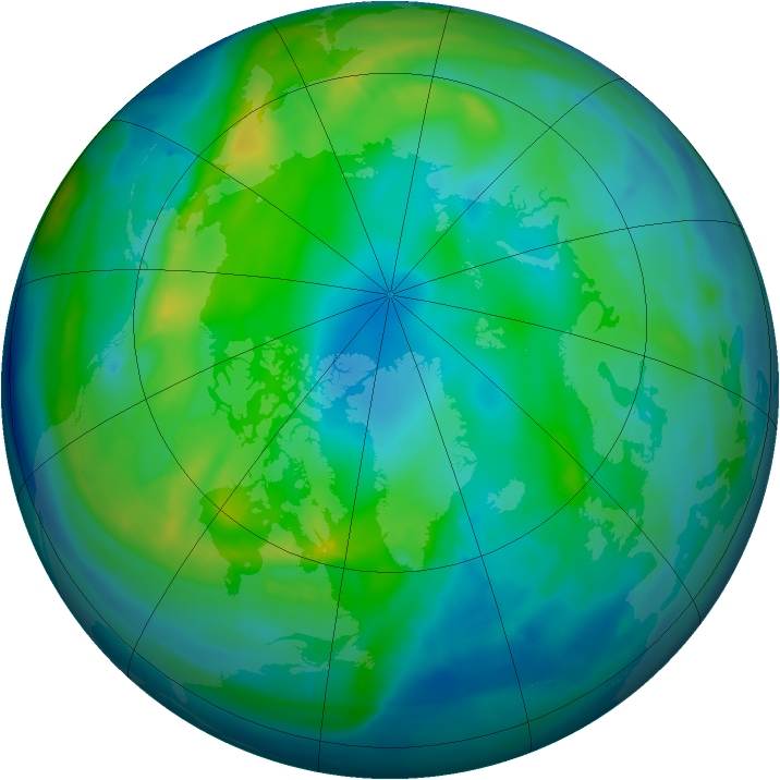 Arctic ozone map for 14 November 2013